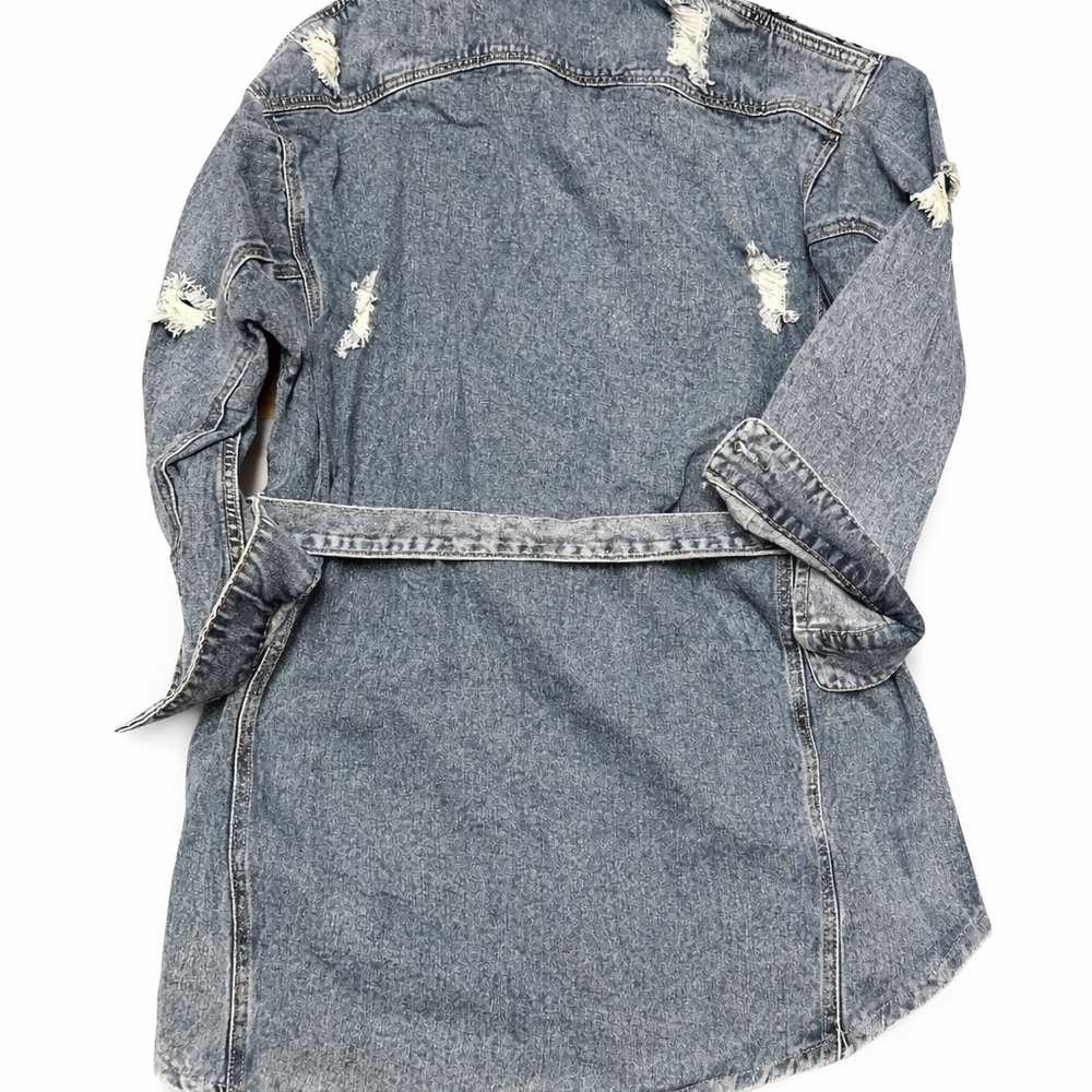 Studded Denim Belted Jacket - Picture 2 of 2